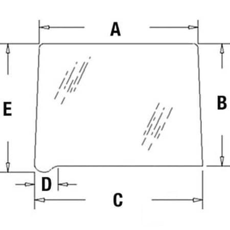 Aftermarket Wing Window Glass for International 966 1066 1466 1566 1568 Tractor 109168C1